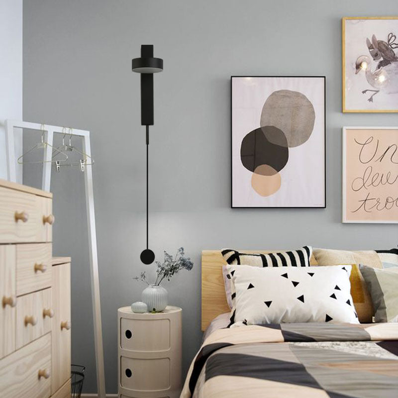 Post-modern Style Metal LED Sconce Light Rotatable Design Simplicity Bedside Wall Mount Lamp with Rotary Dimmer Switch