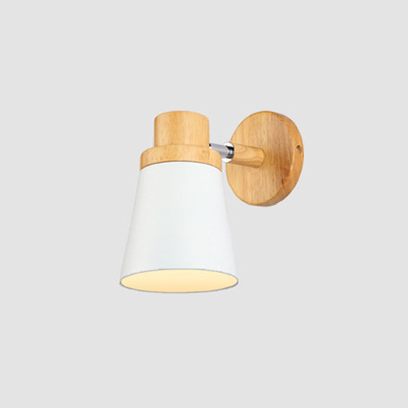 Nordic Style Solid Wood Wall Lamp 3-Colors Optional Macaroon Sconce Lights for Bedroom Living Room