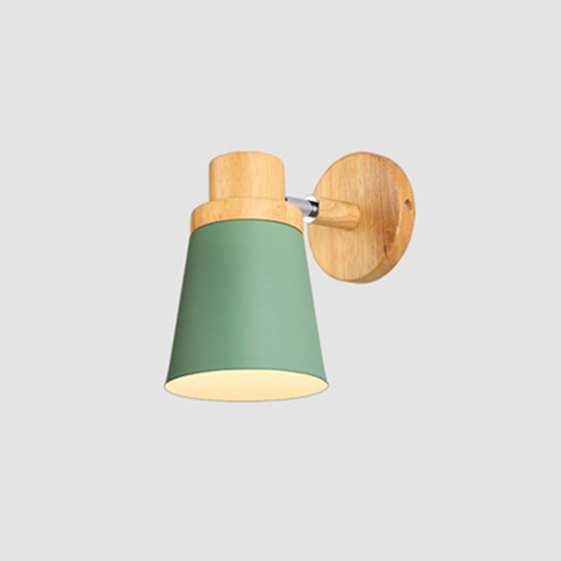Nordic Style Solid Wood Wall Lamp 3-Colors Optional Macaroon Sconce Lights for Bedroom Living Room