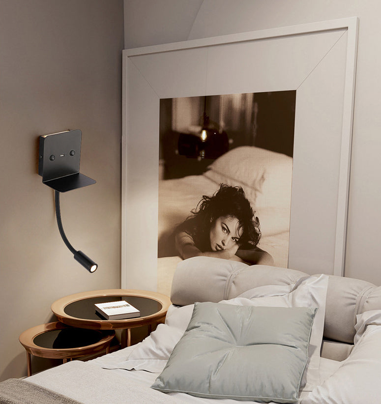 Adjustable Spotlight Design Bedside LED Reading Lamp Modern Simplicity Style Wall Mount Lamp for Bedroom