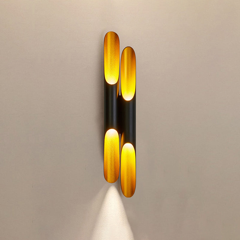 2-Lights Slant Cut Pipe Shaped Wall Lamp Post-modern Style Metal Sconce Light for Coffee Shop Restaurants