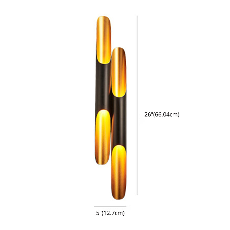 2-Lights Slant Cut Pipe Shaped Wall Lamp Post-modern Style Metal Sconce Light for Coffee Shop Restaurants