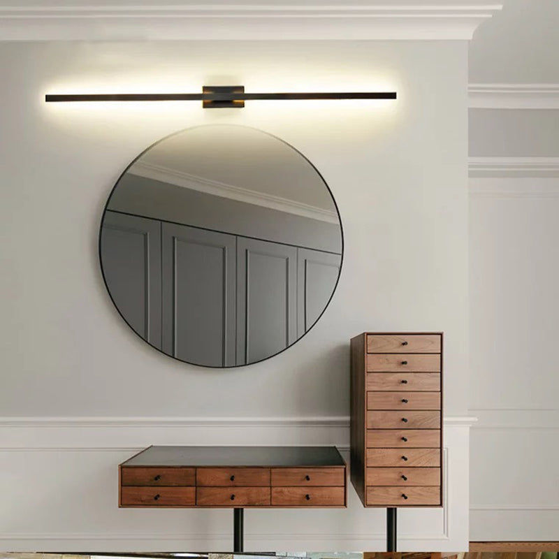 Minimalisme rotatif Ligne LED lampe murale contemporain Long Strip Strip acrylique Lalls d'applications en noir