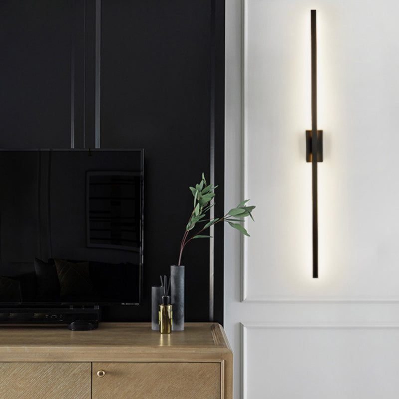 Minimalisme rotatif Ligne LED lampe murale contemporain Long Strip Strip acrylique Lalls d'applications en noir