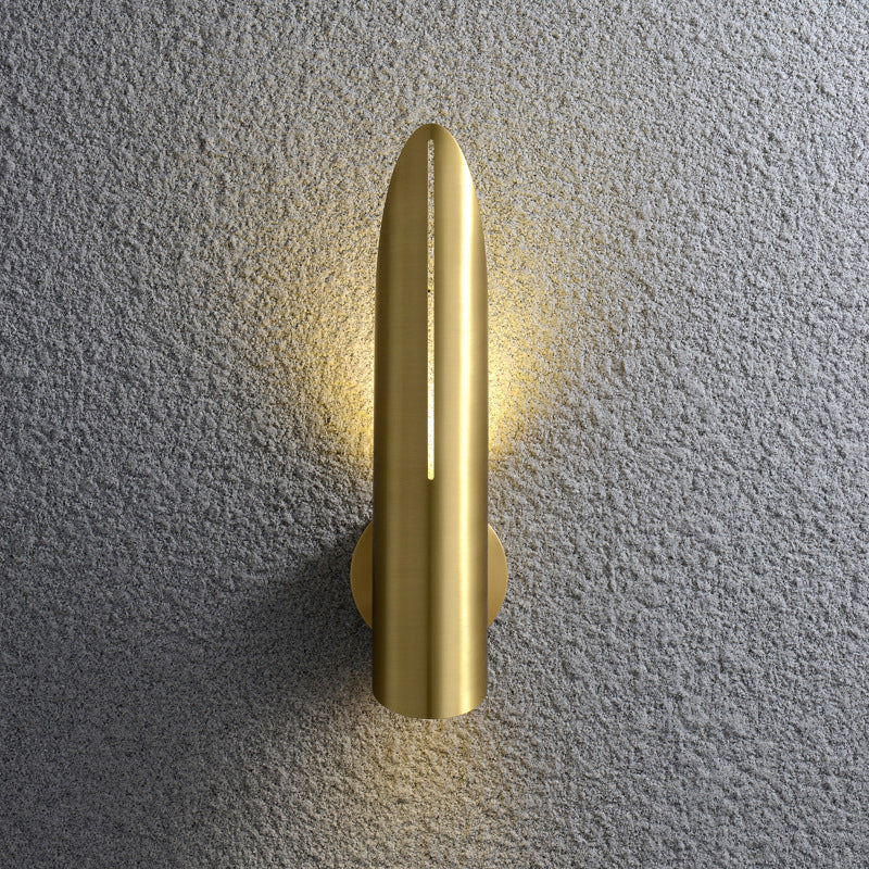 Hollow Bamboo Leaf Shaped Simplicity Sconce Light 13.7" H Post-modern Style Metal Lighting Fixture for Bedroom