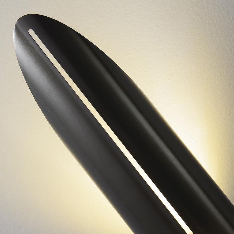 Hollow Bamboo Leaf Shaped Simplicity Sconce Light 13.7" H Post-modern Style Metal Lighting Fixture for Bedroom