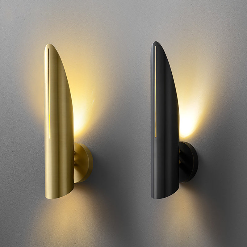 Hollow Bamboo Leaf Shaped Simplicity Sconce Light 13.7" H Post-modern Style Metal Lighting Fixture for Bedroom