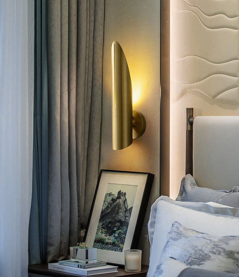 Hollow Bamboo Leaf Shaped Simplicity Sconce Light 13.7" H Post-modern Style Metal Lighting Fixture for Bedroom