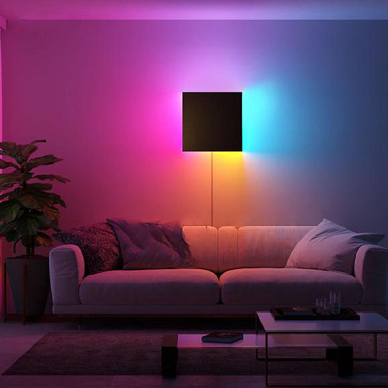 Lampada a parete decorativa per atmosfera RGB quadrata Lampada moderna Light Sconce LED con telecomando