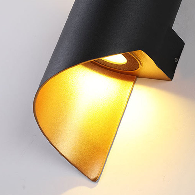 16.5" H Curve Shaped Metal Wall Mount Lamp Post-modern Simplicity LED Sconce Lights for Aisle Stairs