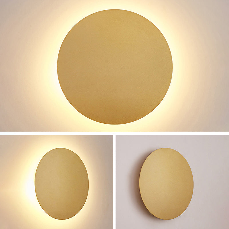 Modern Minimalist Style Round Disc Wall Light Sconces Metal Sconce Lights for Living Room