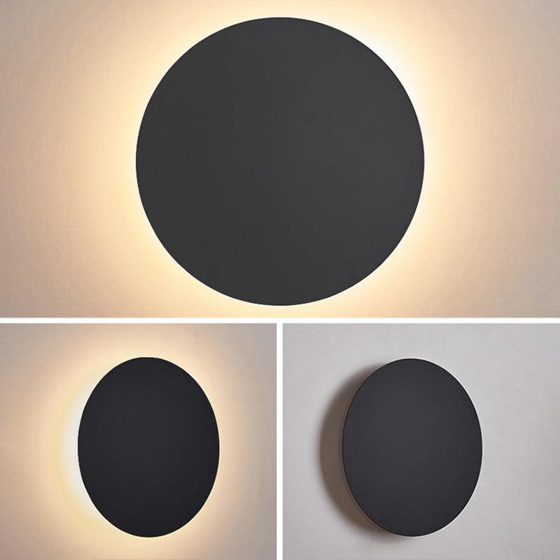 Modern Minimalist Style Round Disc Wall Light Sconces Pliona di applique in metallo per soggiorno