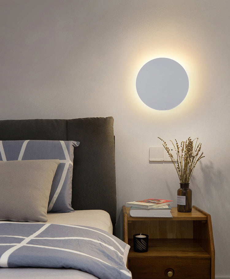Modern Minimalist Style Round Disc Wall Light Sconces Metal Sconce Lights for Living Room