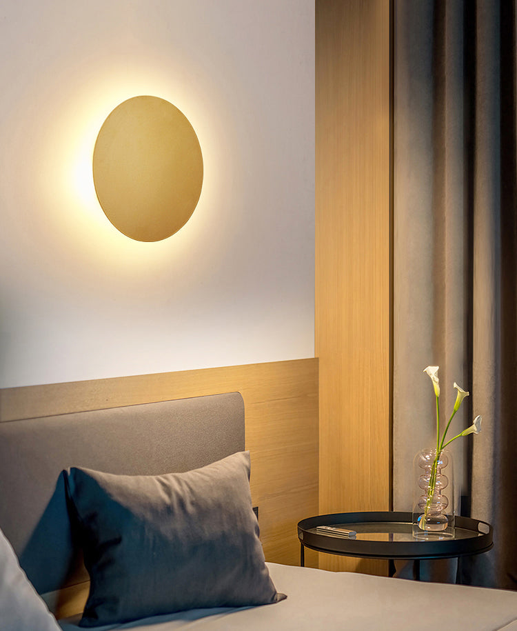 Modern Minimalist Style Round Disc Wall Light Sconces Metal Sconce Lights for Living Room