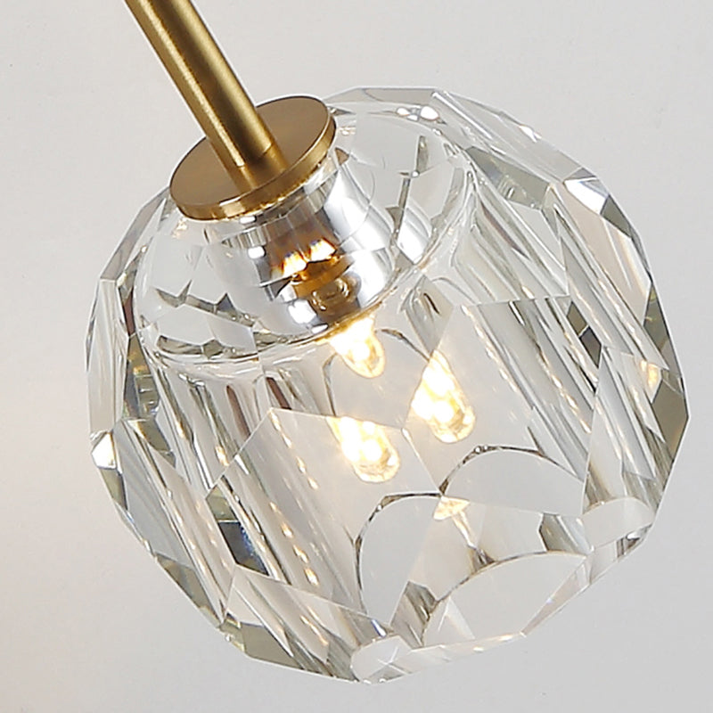 Modern Sphere Wall Mount Light Fixture 1 Light Sconce with Crystal Shade for Living Room