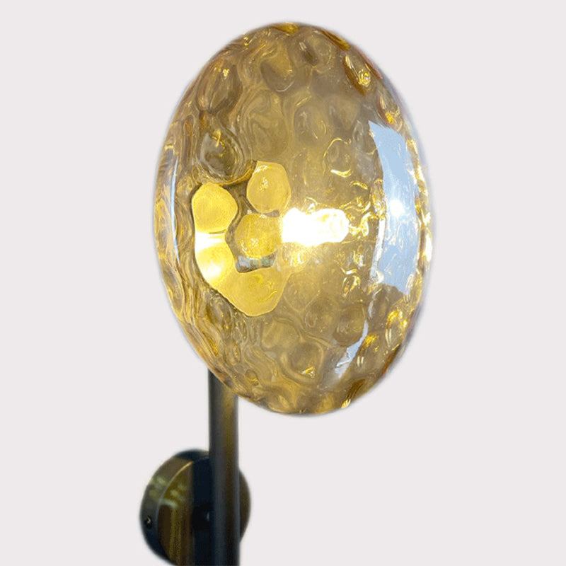 Modern Round Disc Wall Light Sconces Glass Sconce Lights for Living Room