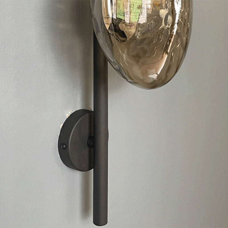 Modern Round Disc Wall Light Sconces Glass Sconce Lights for Living Room
