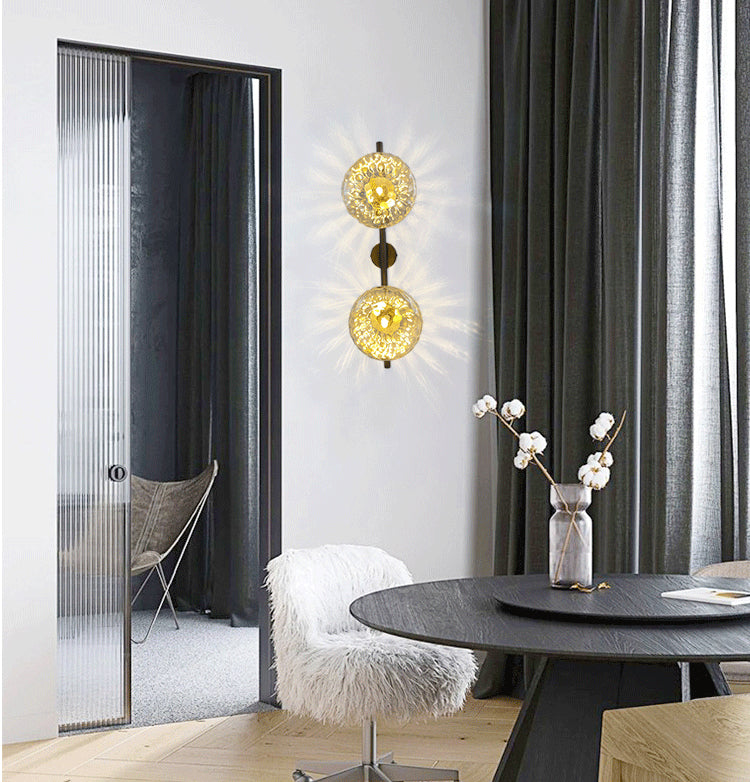 Modern Round Disc Wall Light Sconces Glass Sconce Lights for Living Room
