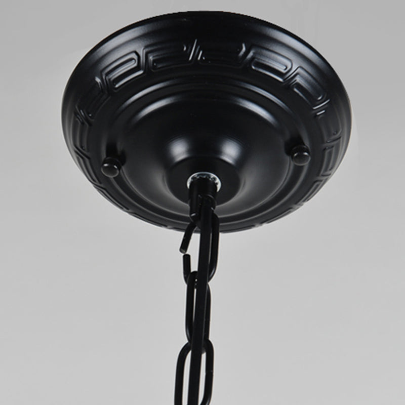 Lampada del lampadario smerlata Tiffany 3/6/8 Luci in vetro smerigliato in vetro in nero