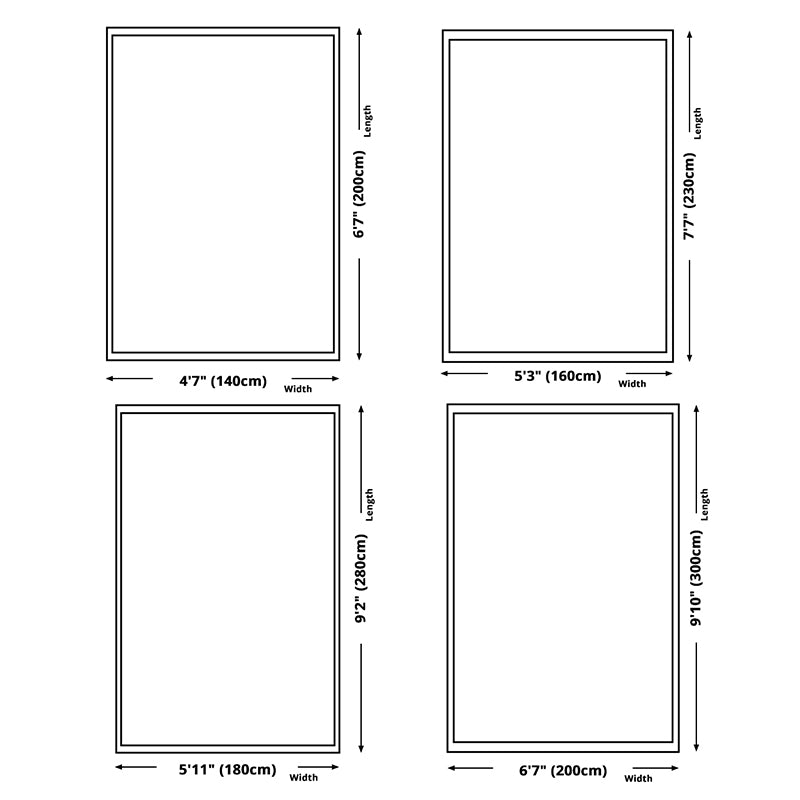 Modern Rug Polyester Geometric Carpet Non-Slip Backing Indoor Rug for Living Room