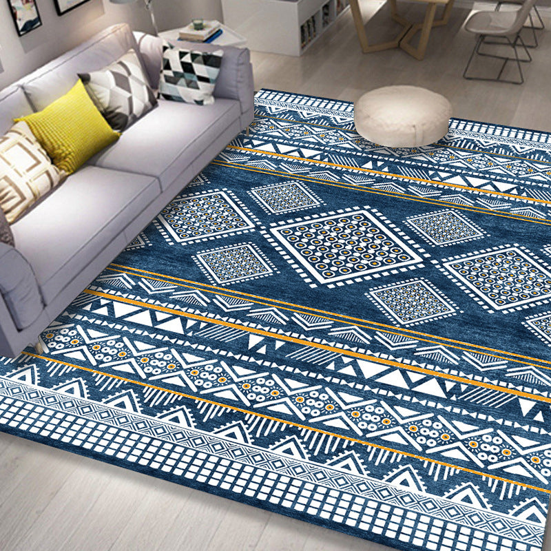 Multicolor Bohrmian Area Carpet Polyester Southwestern Pattern Indoor Rug Easy Care Carpet for Living Room