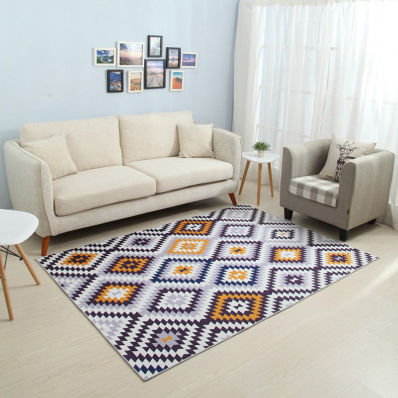 Multicolor Bohrmian Area Carpet Polyester Southwestern Pattern Intérieur tapis Easy Care Care Papet pour le salon