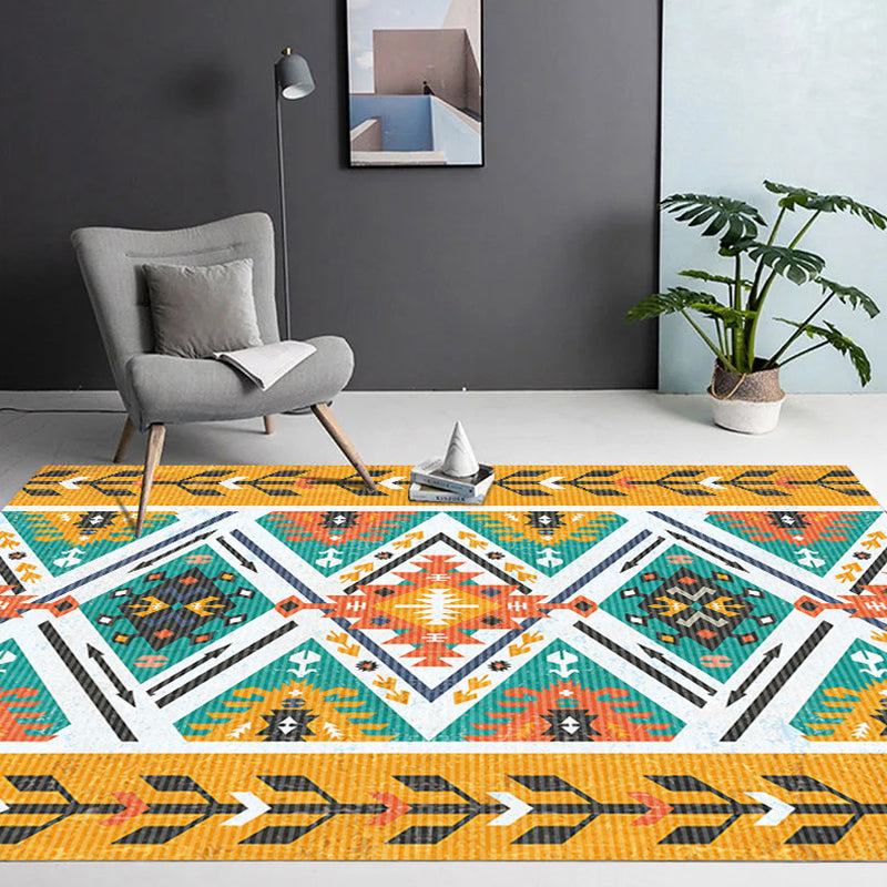 Boheemse normatische stam Gebied Tapijtkleur Gemengd polyester Tapijten Anti-slip achterstapijt tapijt voor woningdecoratie