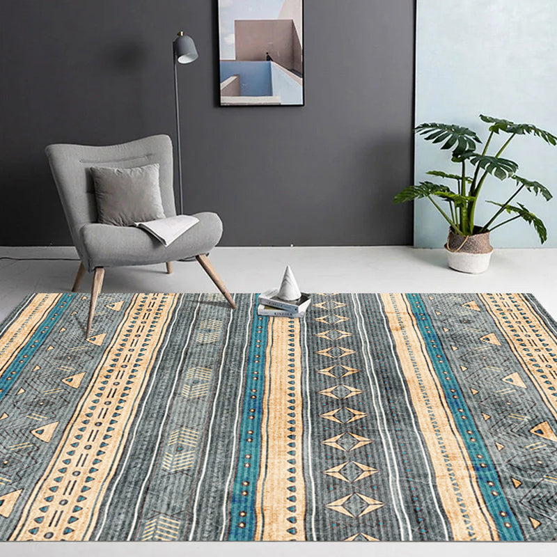 Boheemse normatische stam Gebied Tapijtkleur Gemengd polyester Tapijten Anti-slip achterstapijt tapijt voor woningdecoratie