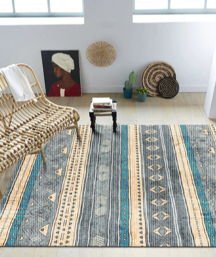 Boheemse normatische stam Gebied Tapijtkleur Gemengd polyester Tapijten Anti-slip achterstapijt tapijt voor woningdecoratie