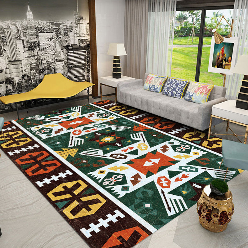 Boheemse tribale symbolen Tapijt Licht Multicolor polyester Area Tapijt Non-slip achterste tapijt voor woonkamer