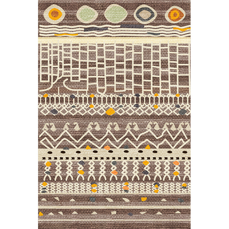 Multicolor Boheems Area Tapijt Polyester Tribal Classicism Indoor Rug Anti-Slip Achterstapijt voor woonkamer