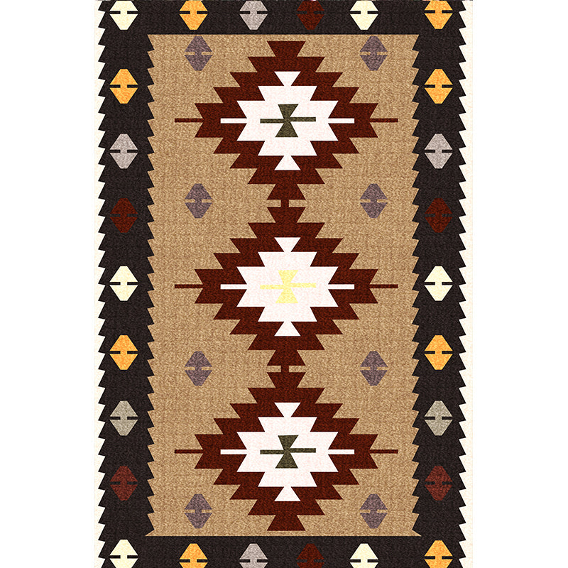 Multicolor Boheems Area Tapijt Polyester Tribal Classicism Indoor Rug Anti-Slip Achterstapijt voor woonkamer