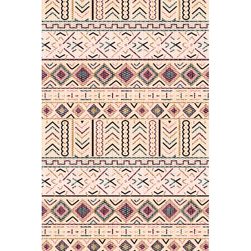 Multicolor Boheems Area Tapijt Polyester Tribal Classicism Indoor Rug Anti-Slip Achterstapijt voor woonkamer