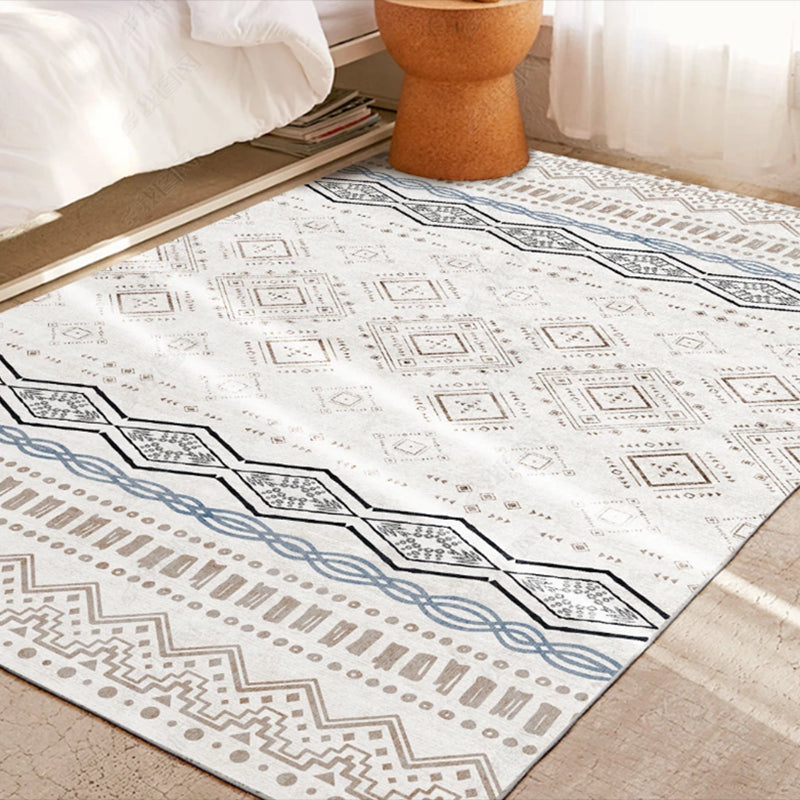 Vaste kleur Boheems binnen tapijt polyester tribaal patroon tapijt niet-slip rug tapijt voor woningdecoratie