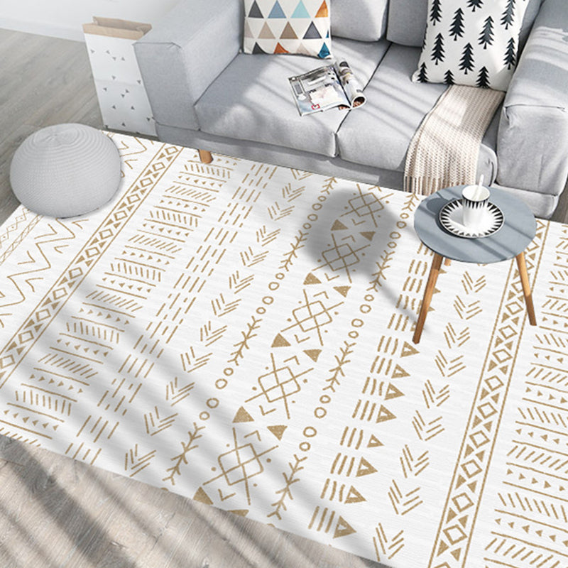 Vaste kleur Boheems binnen tapijt polyester tribaal patroon tapijt niet-slip rug tapijt voor woningdecoratie