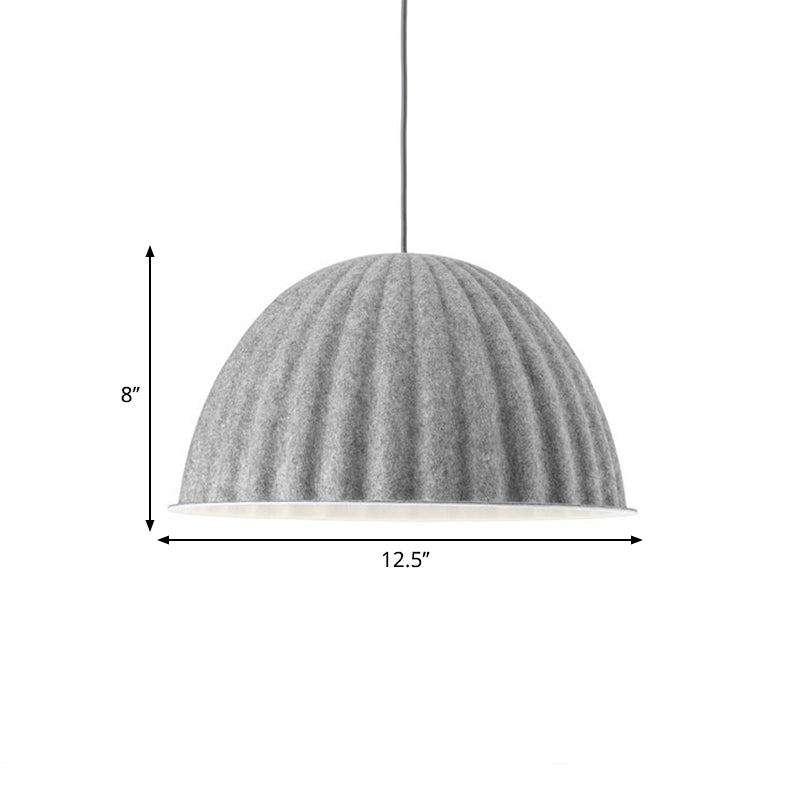1 Head Living Room Pendant Light Modern Grey Ceiling Suspension Lamp with Bowl Metal Shade