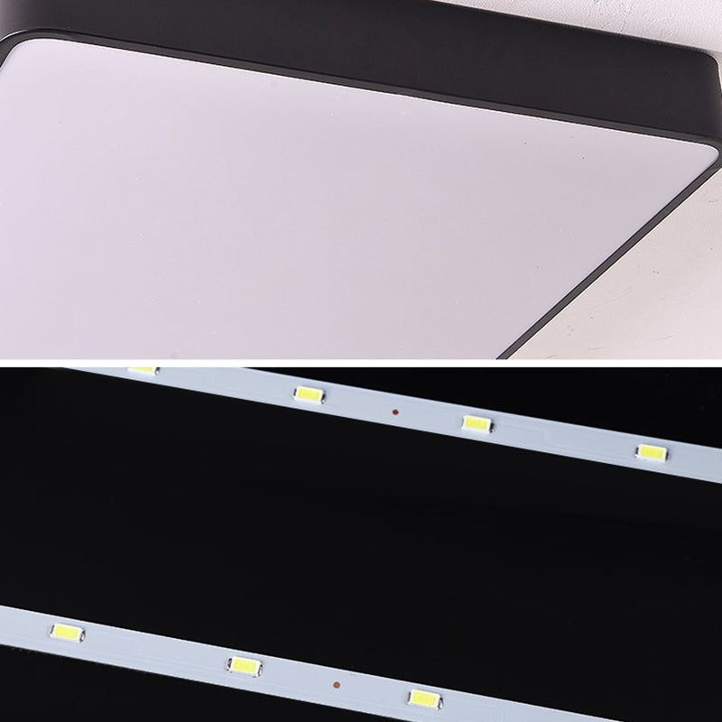 Metal Square Flush Ceiling Light Fixtures Contemporary Office Flush Mount Ceiling Light Fixture
