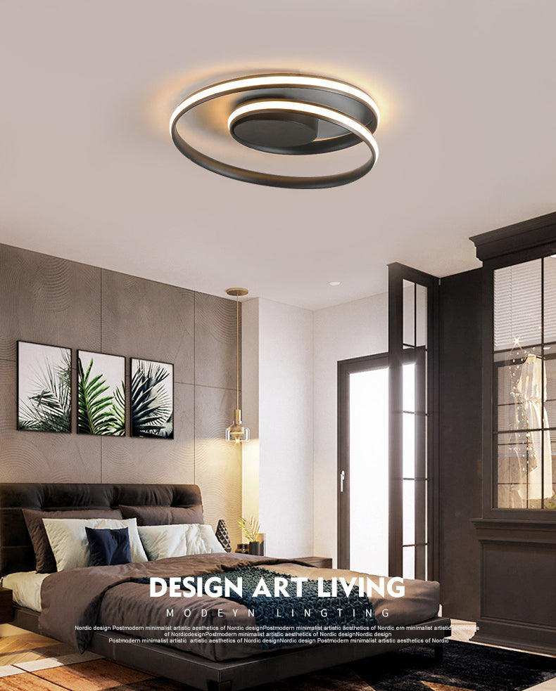 Metalen ringen semi-inbouwlamp moderne slaapkamer en woonkamer semi-inbouwlamp