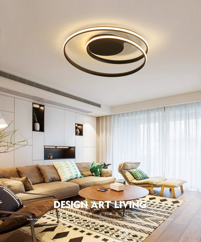 Metalen ringen semi-inbouwlamp moderne slaapkamer en woonkamer semi-inbouwlamp