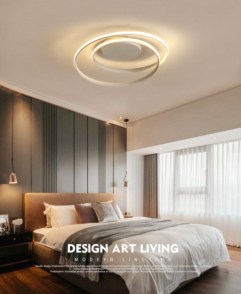 Metalen ringen semi-inbouwlamp moderne slaapkamer en woonkamer semi-inbouwlamp