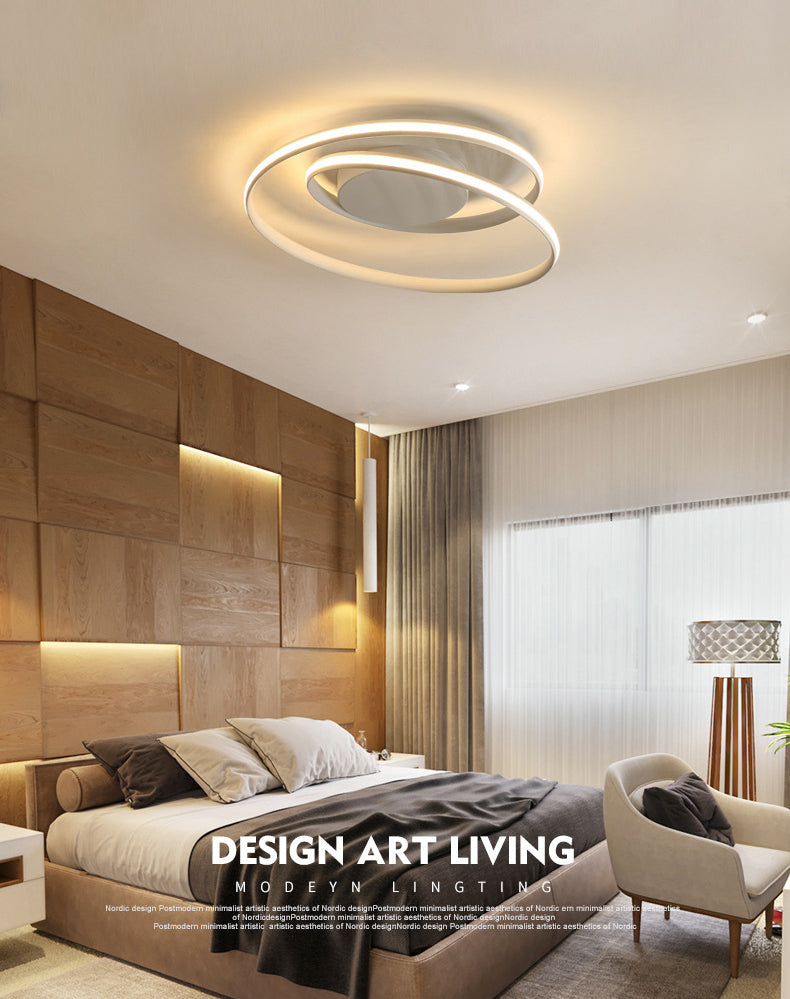 Metalen ringen semi-inbouwlamp moderne slaapkamer en woonkamer semi-inbouwlamp