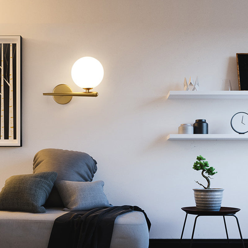Modern Minimalist Style Global Wall Lighting Fixtures 1 Light Sconce with Glass Shade