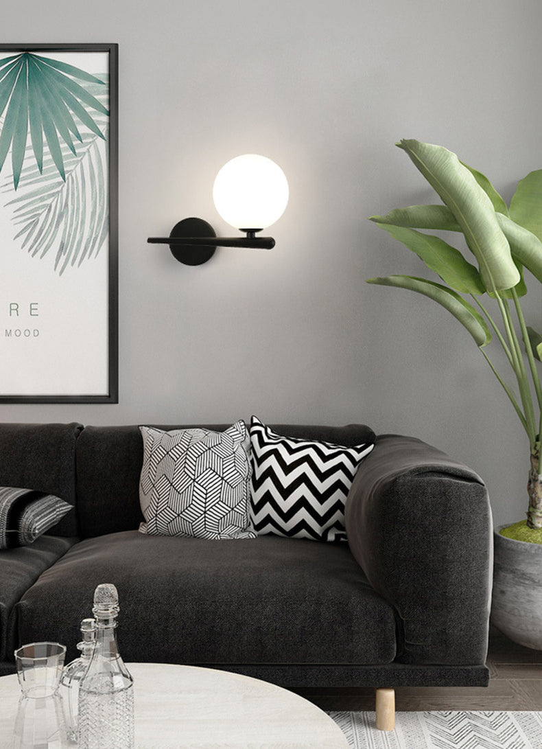 Modern Minimalist Style Global Wall Lighting Fixtures 1 Light Sconce with Glass Shade