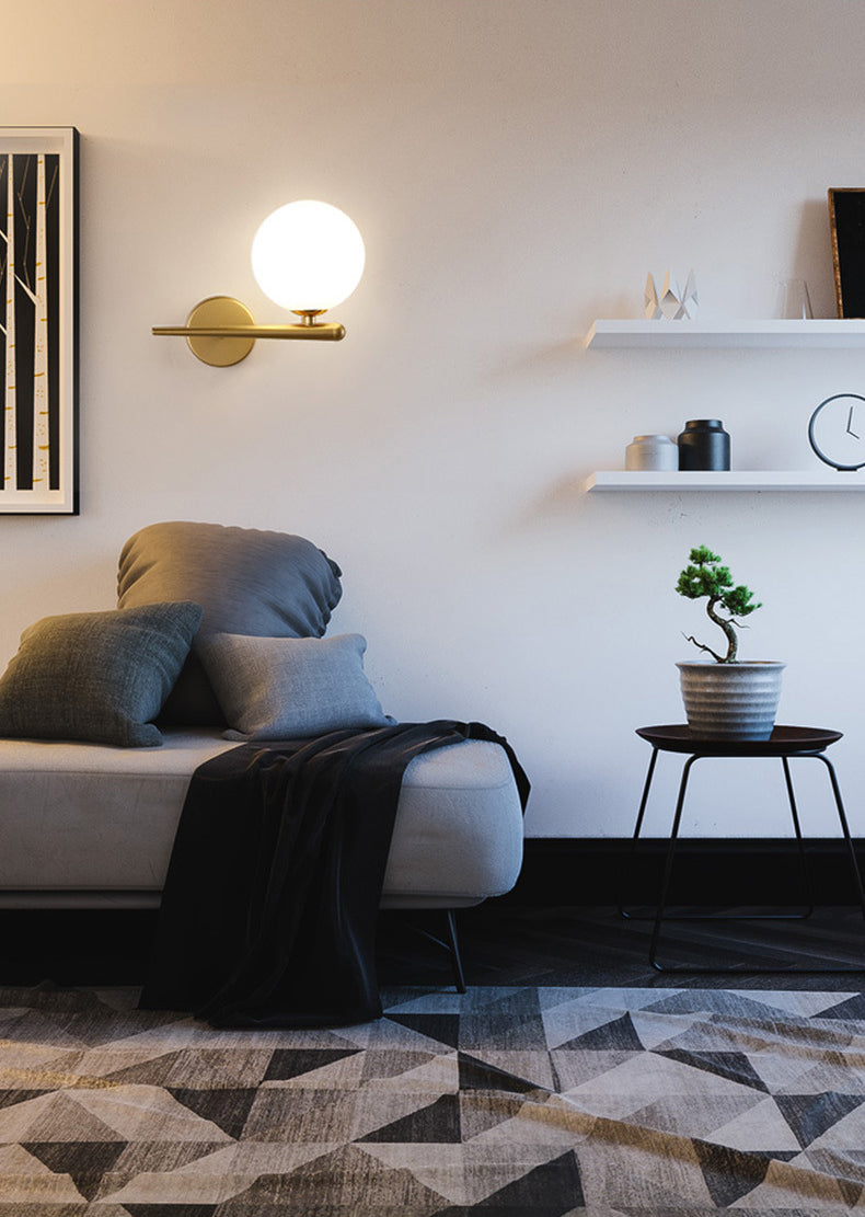 Modern Minimalist Style Global Wall Lighting Fixtures 1 Light Sconce with Glass Shade