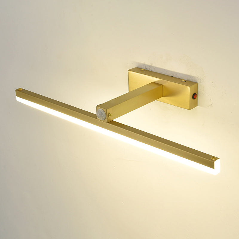 Modern Minimalist Linear Vanity Wall Light Fixtures Metal Vanity Sconce With Intelligent Sensor