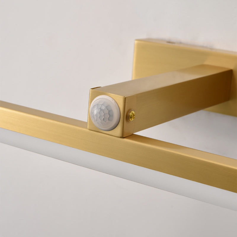 Modern Minimalist Linear Vanity Wall Light Fixtures Metal Vanity Sconce With Intelligent Sensor