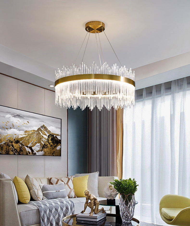 Lampada il lampadario circolare Light Segnalizzazione moderna Simplicity Crystal Crystal Ciondolo per il ristorante