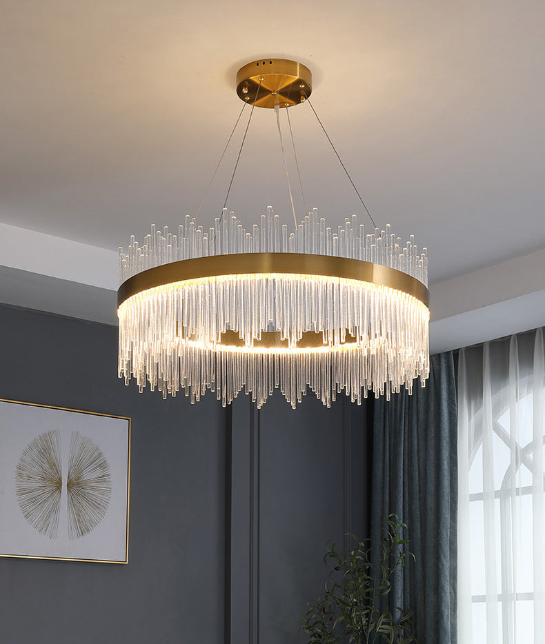 Lampada il lampadario circolare Light Segnalizzazione moderna Simplicity Crystal Crystal Ciondolo per il ristorante
