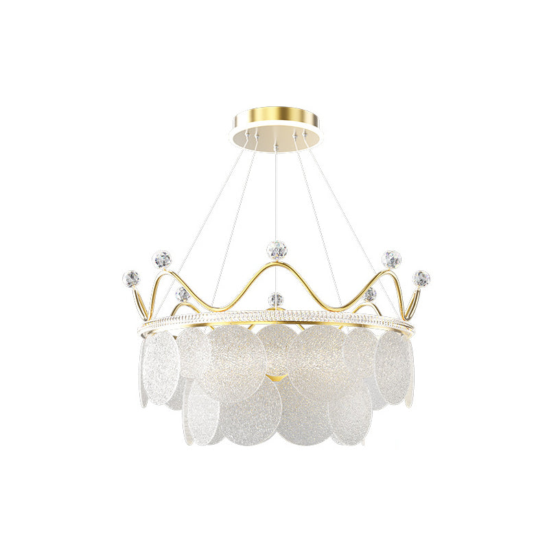 Contemporary Crown Chandelier Lights Crystal Pendant Ceiling Lights for Living Room
