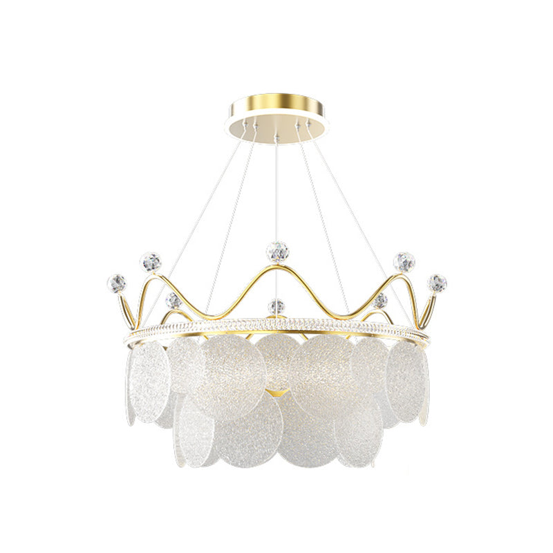 Contemporary Crown Chandelier Lights Crystal Pendant Ceiling Lights for Living Room